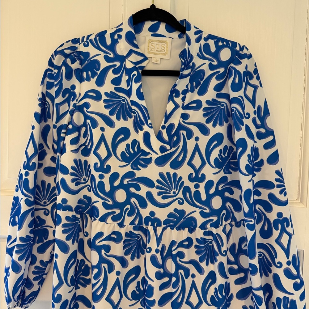 Sail to Sable Blue and White Dress